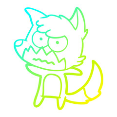 cold gradient line drawing cartoon annoyed fox