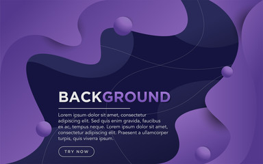 Modern dynamic textured purple background with fluid liquid shape