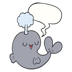 cartoon whale and speech bubble