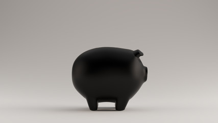 Black Piggy Bank 3d illustration 3d render