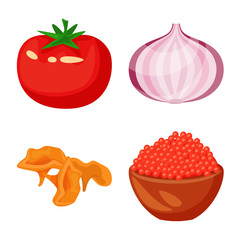 Vector illustration of food and flavors icon. Set of food and ingredient stock symbol for web.