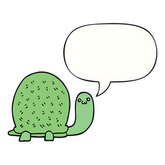 cute cartoon turtle and speech bubble