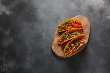 Tacos with grilled chicken and vegetables - Mexican food style
