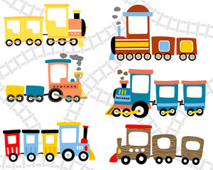 Vector set of stem train cartoon © Bhonard21