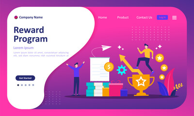 Earn Point concept, Loyalty program and get rewards, Suitable for web landing page, ui, mobile app, banner template. Vector Illustration. 