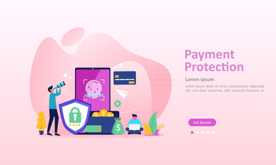 Payment Protection concept, guaranteed finance security, saving money information, Suitable for web landing page, ui, mobile app, banner template. Vector Illustration