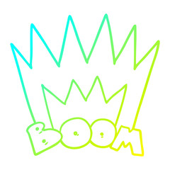 cold gradient line drawing cartoon boom sign