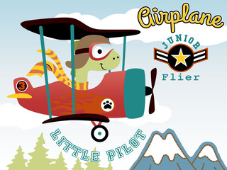 dino cartoon on plane