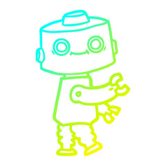cold gradient line drawing cartoon robot