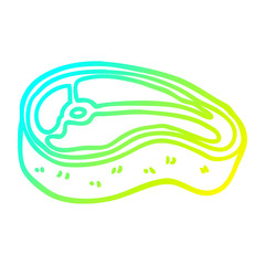 cold gradient line drawing cartoon well cooked meat
