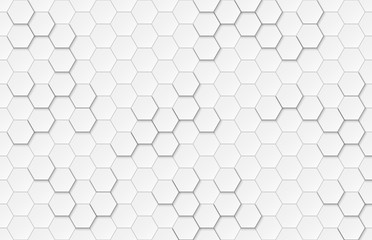 Abstract white hexagonal background. Honeycomb or golf texture.