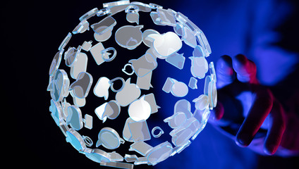 Global network concept. 3D rendering
