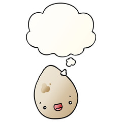 cartoon egg and thought bubble in smooth gradient style