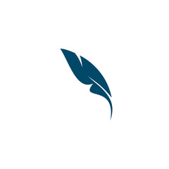 Feather pen logo design template