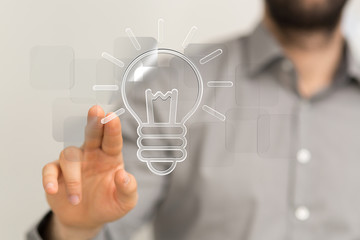 Bright idea in hand concept design art.