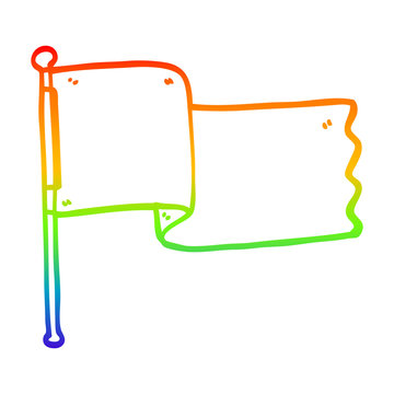 recommend clip art: rainbow gradient line drawing cartoon white flag waving