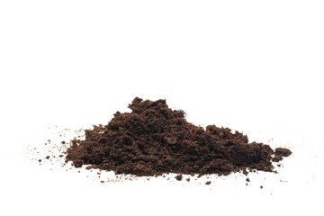 pile of soil isolated on white background - Image .