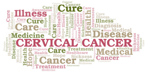 Fototapeta premium Cervical Cancer word cloud. Vector made with text only.