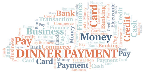 Obraz premium Dinner Payment word cloud. Vector made with text only.