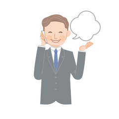 電話で話す笑顔のビジネスマン