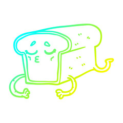 cold gradient line drawing cartoon loaf of bread