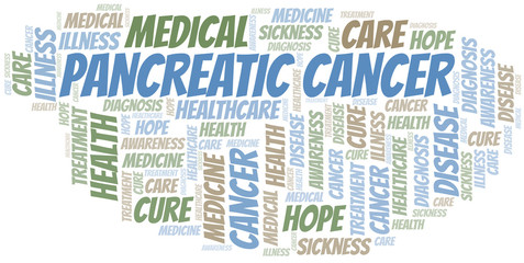 Obraz premium Pancreatic Cancer word cloud. Vector made with text only.