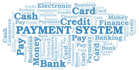 Payment System word cloud. Vector made with text only.