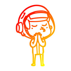 warm gradient line drawing cartoon confident astronaut © lineartestpilot