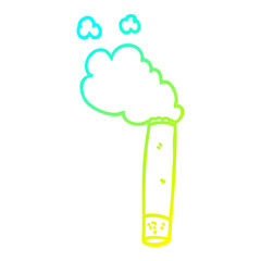 cold gradient line drawing cartoon cigarette