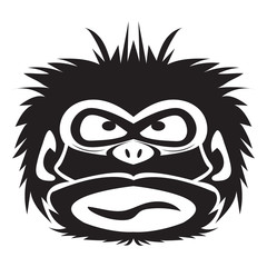 Vector illustration of funny chimpanzee on a white background