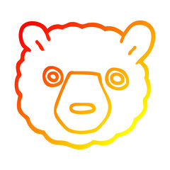 warm gradient line drawing cartoon polar bear face