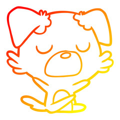 warm gradient line drawing cartoon dog