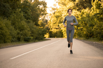 Fototapeta premium girl on a morning run.