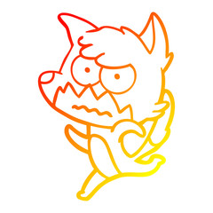 warm gradient line drawing cartoon annoyed fox