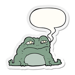 cartoon toad and speech bubble sticker