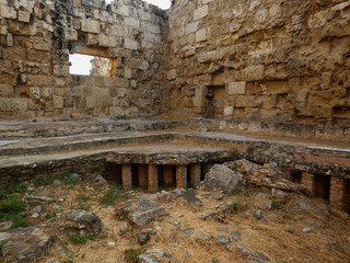 Fototapeta premium Salamis Ancient City ruins. East coast of Cyprus island