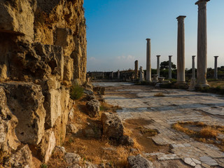 Salamis Ancient City ruins. East coast of Cyprus island