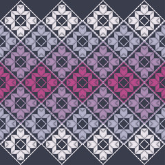 Ethnic boho seamless pattern. Lace. Embroidery on fabric. Patchwork texture. Weaving. Traditional ornament. Tribal pattern. Folk motif. Can be used for wallpaper, textile, wrapping, web.