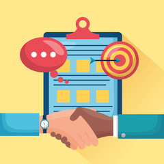 flat design people business handshake