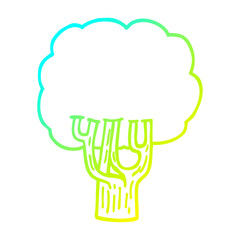 cold gradient line drawing cartoon blooming tree