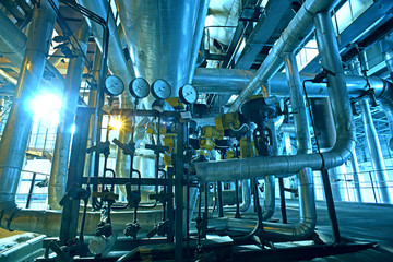 Industrial Steel pipelines, valves, cables and walkways