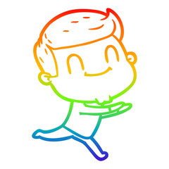 rainbow gradient line drawing cartoon friendly man