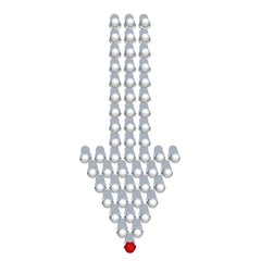 Index arrow made of 3D people with a leader at the top - isolated on white background