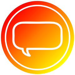 speech bubble circular in hot gradient spectrum