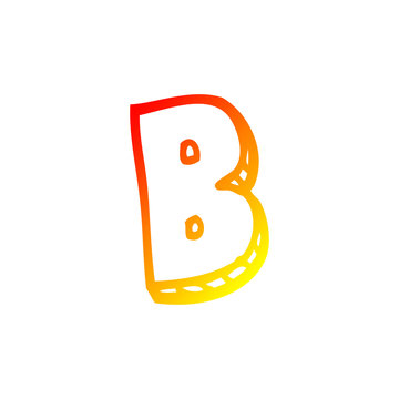 recommend clip art: warm gradient line drawing cartoon letter b