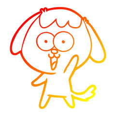 Obraz premium warm gradient line drawing cute cartoon dog