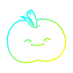 cold gradient line drawing cartoon apple