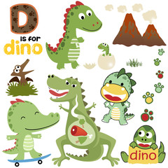 Vector set of dinosaurs cartoon