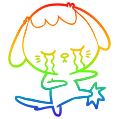 rainbow gradient line drawing cute cartoon elephant