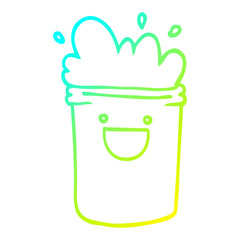 cold gradient line drawing cartoon happy drinks